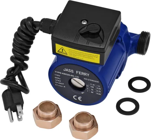 JASSFERRY Bomba de recirculación de agua caliente 115 V 3/4 pulgadas NPT Sistema de recirculación Bombas de repuesto para calentador de agua solar