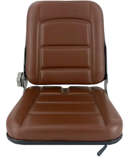 Asiento universal para carretilla elevadora para cortacésped de jardín, asiento de suspensión plegable estilo Komatsu con respaldo ajustable, pista