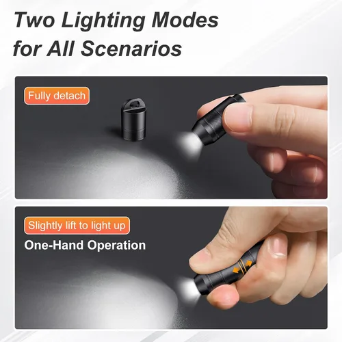 Miniatura 3 de EDC - Mini linternas LED de alto lúmenes, llavero de bolsillo, linterna de activación magnética, linterna pequeña recargable, batería de larga