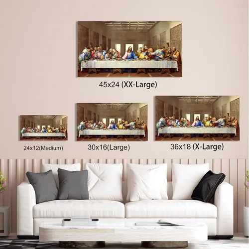 Miniatura 4 de A&T ARTWORK La Última Cena de Leonardo Da Vinci Las reproducciones de arte clásico mundial, impresiones de lienzo Giclee, arte de pared