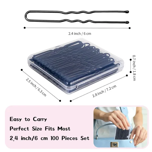 Miniatura 2 de Horquillas en forma de U, 100 unidades de 6 cm de horquillas para el pelo para moños, pinzas para el cabello para mujeres, niñas y salones