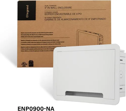 Miniatura 9 de Legrand - Gestión de cables OnQ, caja multimedia en pared, carcasa de cableado estructurado de doble propósito, caja de almacenamiento empotrada