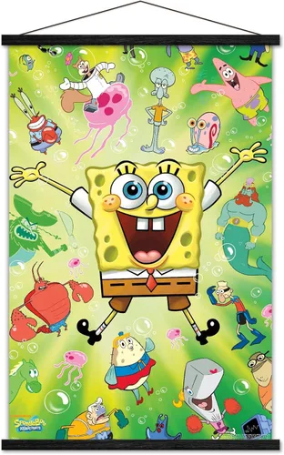 Miniatura 22 de Trends International Nickelodeon Bob Esponja - Póster de pared de explosión, 14.725 x 22.375 pulgadas, versión enmarcada de madera de granero