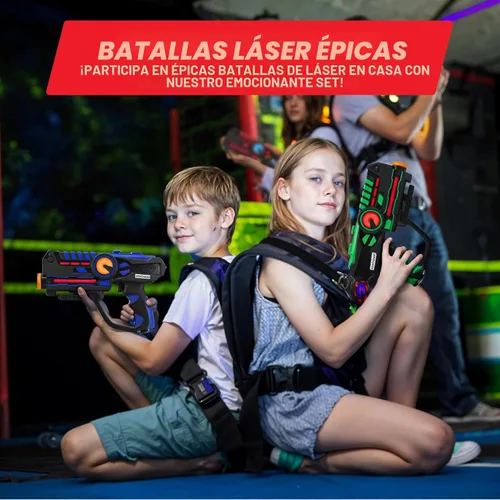 Miniatura 2 de ArmoGear Juego de 4 pistolas láser con chalecos - Juego de combate láser para niños y adultos - Pistolas de juguete con un alcance de 150 pies