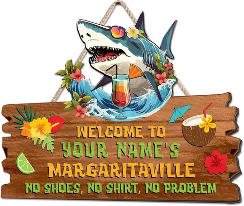 Miniatura 11 de Artsy Woodsy Letrero de madera personalizado con estampado de barra Tiki (no tallado ni neón), decoración de verano, cartel de piscina, patio