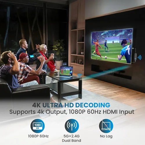 Miniatura 7 de iShare Pro Kit transmisor y receptor HDMI inalámbrico todo en uno, diseño de fibra de carbono premium, decodificación 4K 1080P 60Hz, alcance de 328