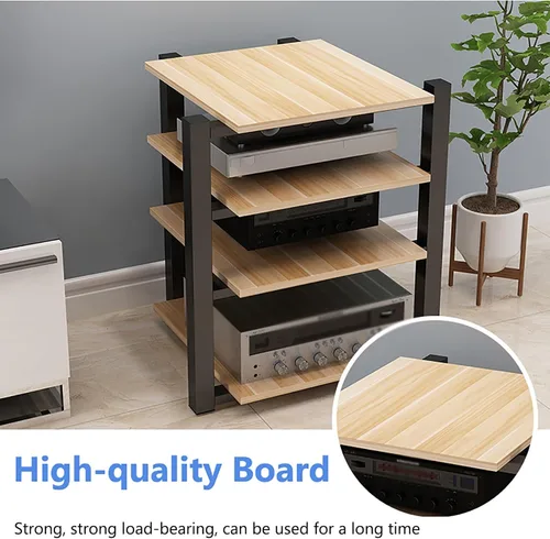 Miniatura 3 de Soporte para medios AV, estantería audiovisual, gabinete estéreo, torre de estante de audio, gabinete de consola de reproductor de discos, estantes