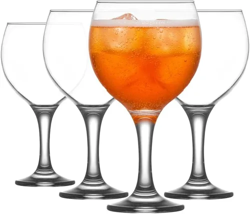 LAV Gin and Tonic, Aperol Spritz - Juego de 4 copas de vino transparentes con tallo para tinto, vino blanco, cócteles, copas grandes de gran tamaño