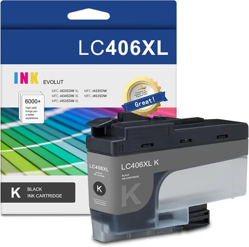 Paquete de 1 cartucho de tinta negra LC406XL - Cartuchos de tinta de alto rendimiento compatibles con Eout LC406XL para impresora Brother LC406BK