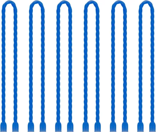 Miniatura 15 de 6 bridas de silicona de 24 pulgadas de diámetro reutilizables con núcleo de acero de 0.196 pulgadas de diámetro, lazos de torsión de goma flexibles