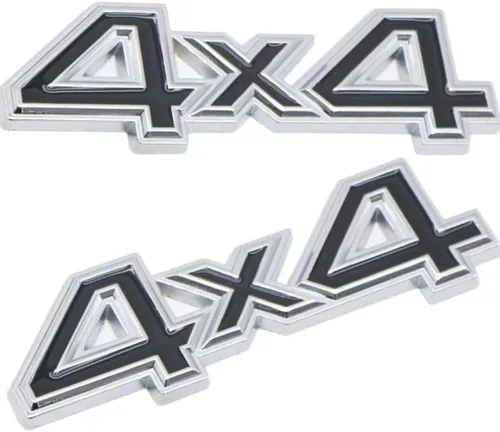 Miniatura 3 de 2 emblemas cromados de aleación de zinc 3D 4 x 4, aptos para SUV y camionetas 4Wd universales para guardabarros laterales de automóvil