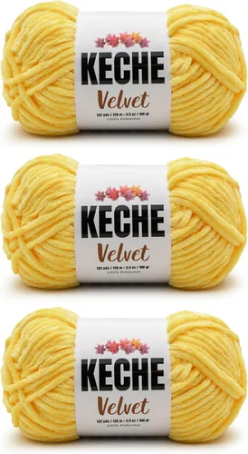 Miniatura 79 de Keche Hilo de terciopelo para ganchillo, manta de felpilla suave, voluminosa, hilo amigurumi, 3.53 oz (132 yardas), color azul bebé