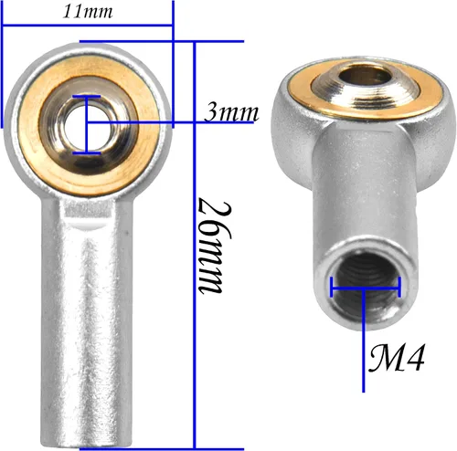 Miniatura 6 de Paquete de 12 soportes de aluminio para barra de acoplamiento M4, rótula, 1.024 in, compatible con Axial Redcat HPI Traxxas HSP 1/10 RC Car Truck