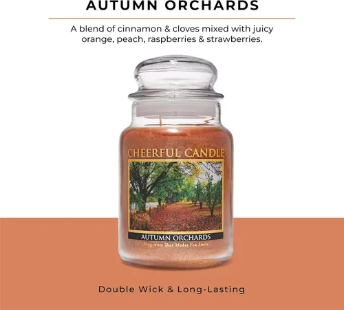 Miniatura 2 de A Cheerful Giver - Vela perfumada en tarro de vidrio Autumn Orchards (24 onzas) con tapa y fragancia fiel a la vida, fabricada en Estados Unidos