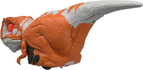 Miniatura 4 de Mattel Jurassic World Dominion - Juguete de dinosaurio sin jaula con movimiento y sonido controlados por clicker, figura de acción de dinosaurio rojo