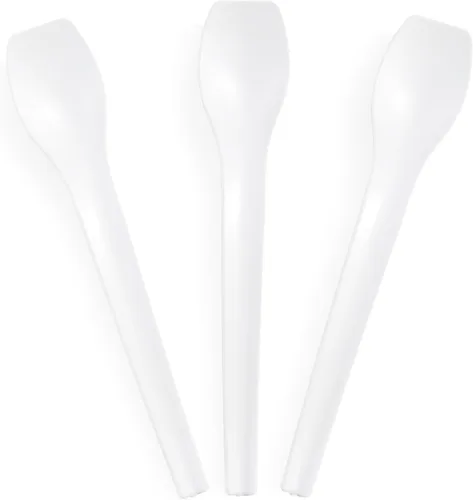 Cucharas de postre de plástico desechables de 6 pulgadas, sin BPA, tamaño pequeño con punta frontal cuadrada, ideal para pasteles, yogur, helados,