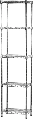 Shelving Inc. Estantería de alambre cromado de 12 pulgadas de profundidad x 18 pulgadas de ancho x 54 pulgadas de alto con estantes de 5 niveles,