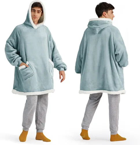 Miniatura 54 de Bedsure Manta con Capucha, Manta Portátil con Capucha como Regalos para Mamá, Regalos de Cumpleaños para Mujeres, Niños y Adolescentes, Sudadera