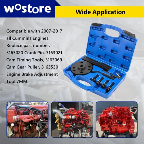 Miniatura 7 de Wostore Kit de herramientas de sincronización de leva 3163021 con herramienta de ajuste de freno Jake 3163021 calibre de medición de 0.276 in