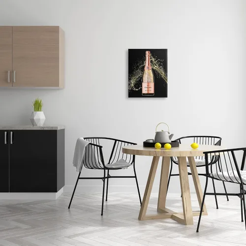 Miniatura 3 de Stupell Industries Ziwei Li 'Glam Fashion Champagne Bottle Splash', arte en lienzo, 16 x 20 pulgadas, fácil de colgar y resistente, fabricado