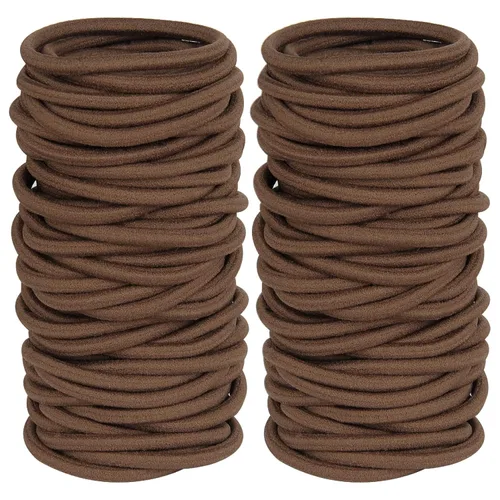Miniatura 3 de 120 unidades de ligas para el cabello negro, elásticas, para cabello grueso y rizado, ideales para mujeres u hombres (4 mm)