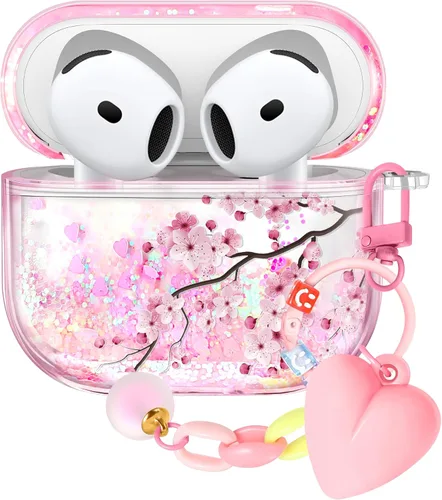 Miniatura 16 de Funda para Apple para Airpods 4 Case 2024 - Arena Movediza Líquida Arte Artístico Estético Funda Mujer Chica Mujeres Brillante Brillo Purpurina