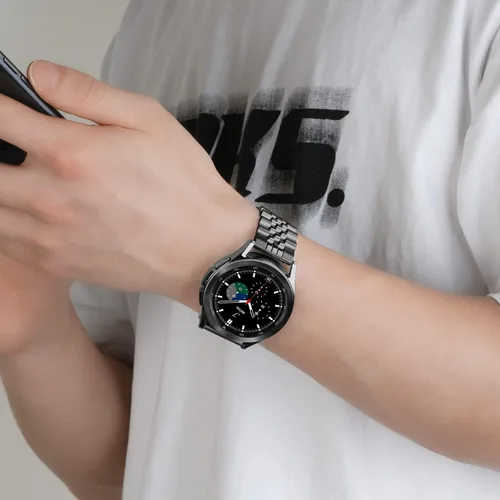 Miniatura 5 de Wolait Compatible con Galaxy Watch 6 Classic Band 1.850 in 1.693 in, correa de repuesto de metal de acero inoxidable para Samsung Galaxy Watch Negro