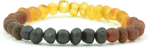 Miniatura 14 de Pulseras de ámbar crudo para adultos hechas con banda elástica, 7 pulgadas, hechas a mano con cuentas de ámbar báltico sin pulir/certificado