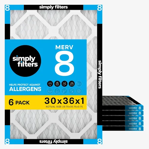 Miniatura 26 de Simply 16x20x1 Filtro de aire, MERV 8, paquete de 6, para caldera/aire acondicionado y sistema HVAC del hogar (tamaño real: 15.75"x19.75"x0.75")