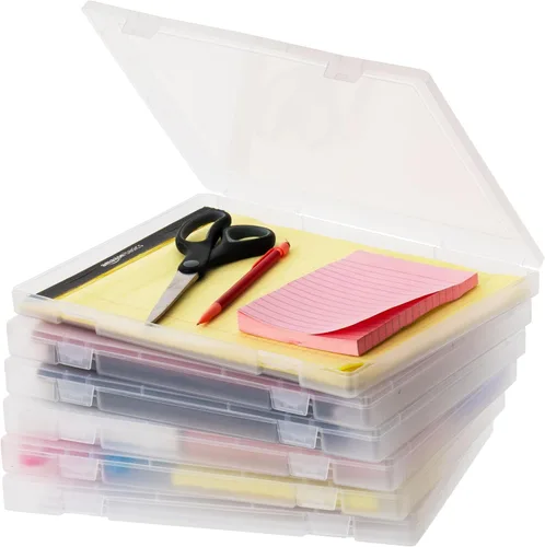 Miniatura 14 de IRIS Contenedor de plástico para libros de Estados Unidos, paquete de 8, caja de contenedor de conexión vertical para oficina, dormitorio, estudio