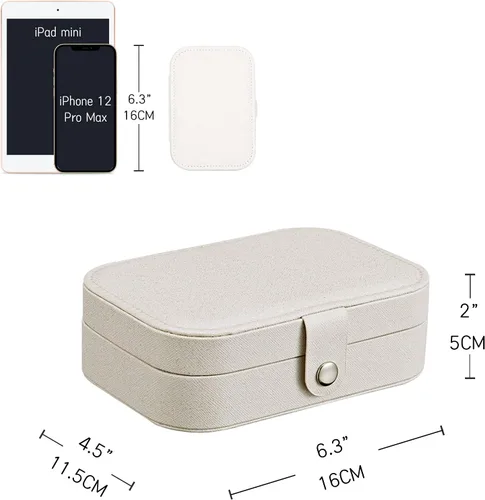 Miniatura 7 de KOKOFAN Organizador de joyas de viaje joyero de viaje para adolescentes y mujeres pequeño estuche de viaje para aretes collar y anillos caja