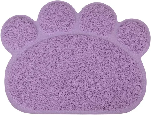 Miniatura 3 de DM Tapete para caja de arena para gatos en forma de pata, 10 colores disponibles, 15.75 x 11.75 pulgadas (Ártico)