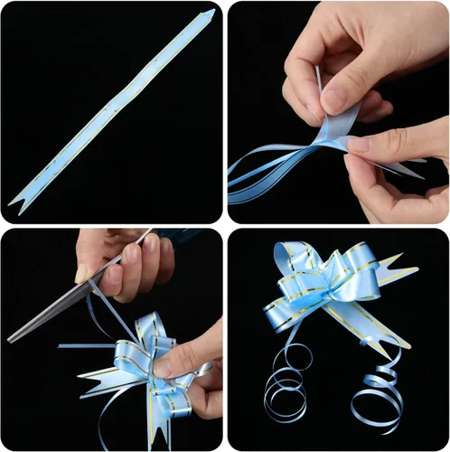 Miniatura 6 de HESTYA 50 bolsas de celofán de fondo plano transparente con 60 lazos de mariposa para cumpleaños, bodas, fiestas
