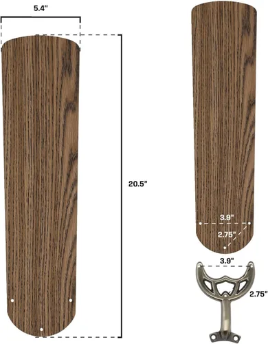 Miniatura 2 de Westinghouse -7741500 cuchillas de nogal/roble de 52 pulgadas, repuesto ventilador, paquete de cinco Oak/Walnut