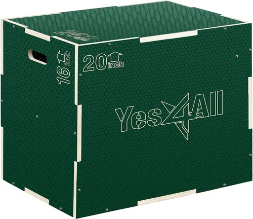 Miniatura 8 de Yes4All Caja Pliométrica de Madera Antideslizante 3 en 1, Caja de Paso para Entrenamiento, Caja de Salto Pliométrica para Saltar, Brincar