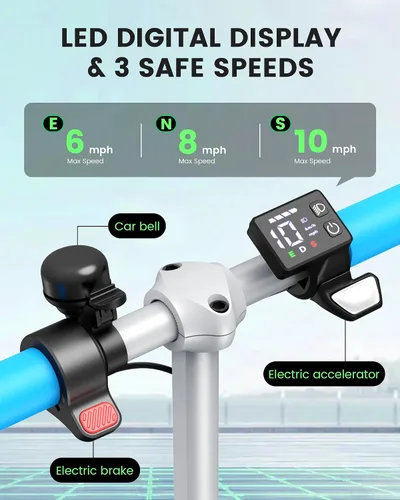 Miniatura 2 de Gyroor H40 Kids Electric Scooter 180W 10MPH LED Lights Ages 6 12