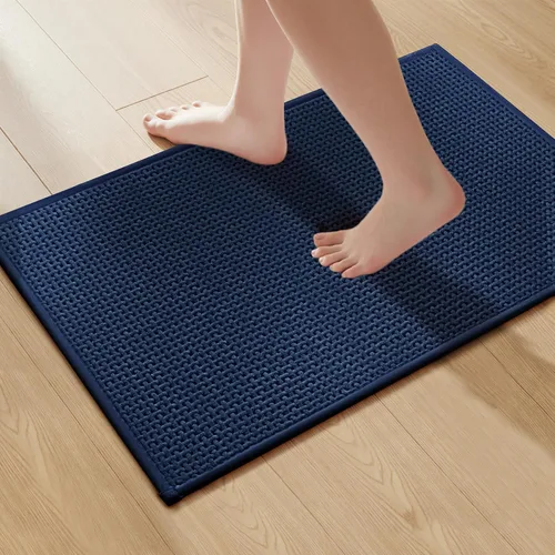 Miniatura 14 de GRANNY SAYS Tapetes de baño azules, de felpilla suave, absorbentes, de 20 x 32 pulgadas, alfombras de baño pequeñas antideslizantes, lavables