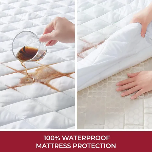 Miniatura 2 de Mellanni Protector de colchón impermeable – Protector de cama transpirable con bolsillo profundo de 21 pulgadas – Funda ultrasuave – Cubrecolchón