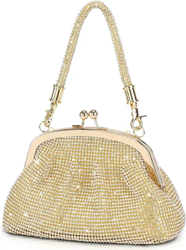 UBORSE Bolso de mano con cuentas vintage de los años 20 para mujer, bolso formal de noche de boda, bolso de fiesta de cóctel con diamantes de