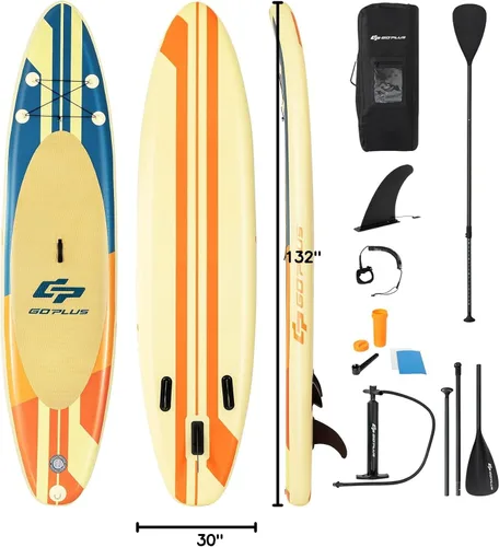 Miniatura 10 de Goplus Tabla de remo inflable de pie, 10/10.5 pies/11 pies SUP 6 pulgadas de grosor con accesorios de primera calidad, paleta de aluminio ajustable