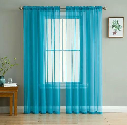 Miniatura 12 de Empire Home Charli - Juego de 2 paneles de cortina de gasa transparente sólida para ventana (120 pulgadas, superlargos, negro)