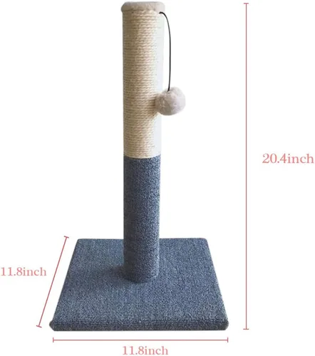 Miniatura 6 de Barelove Torre rascador para gatos, poste rascador alto para gatos, cuerda de sisal natural para gatos de interior, poste rascador de alfombra