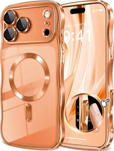 Miniatura 41 de GVIEWIN Funda para iPhone 16 Pro Compatible con MagSafe, Mejorada [Protección Completa de la Cámara][Marco de Ondas Lindo][Protección de Grado