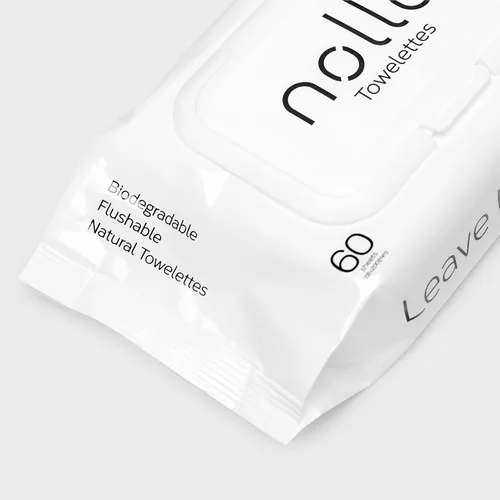 Miniatura 8 de Nolla Toallitas desechables, 100% a base de plantas, sin plástico y biodegradables, para adultos y niños, sin perfume, aloe calmante y vitamina E