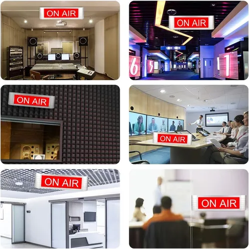 Miniatura 4 de Señal de advertencia de grabación de luz de neón para estación de radio de estudio, oficina o decoración del hogar, diferentes modos de iluminación