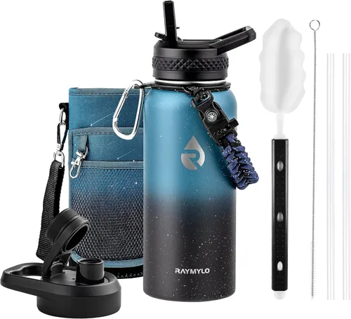 Miniatura 24 de RAYMYLO Botella de agua aislada de 24 onzas, de acero inoxidable con triple pared al vacío (fría durante 48 horas, caliente durante 24 horas), a