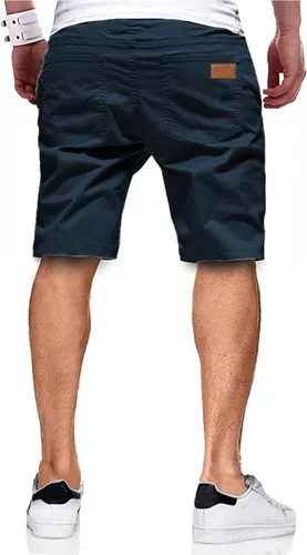 Miniatura 2 de JMIERR - Pantalones cortos informales para hombre, pantalones cortos de golf, pantalones chinos con cordón, de tela de sarga elástica, para verano