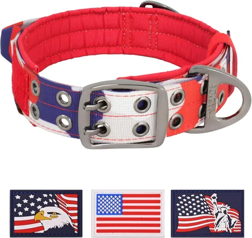 Miniatura 18 de ADITYNA Collar de perro resistente para perros grandes, collar naranja reflectante con asa para entrenar y caminar, ancho, grueso, táctico