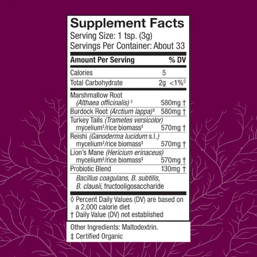 Miniatura 2 de Host Defense MycoBotanicals Microbiome* Powder - Suplemento de apoyo a la salud digestiva e inmunológica - Suplemento de salud intestinal con cola