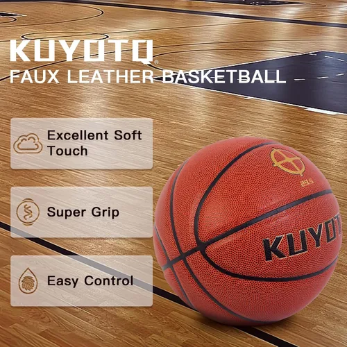 Miniatura 4 de KUYOTQ Kids Toddler Youth Adult Size 3/4/5/6/7 Basketball 22/25.5/27.5/28.5/29.5" Thickened Rubber or Faux Leather Indoor Outdoor Basketball for